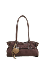 Mona Suede Belt Shoulder Bag