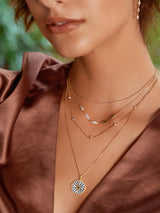 Gold Sphere Chain 925 Silver + 14k gold plating Necklace N061-02G