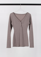 RIB BUTTON LONG TEE