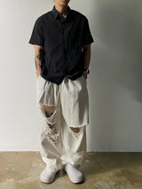 String Nylon Short Sleeve Shirt 4C