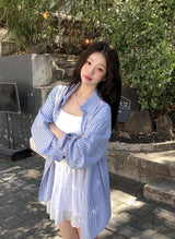 #Daily Overfit Stripe Shirt + Tie Set (2color)