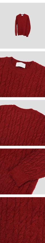 [Unisex] Angora cable knit(4color)