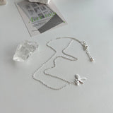 rri バレエコア  Silver925 シルバーリボン 淡水パール 2WAYゲストルックネックレス