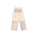 fake leather switching pants