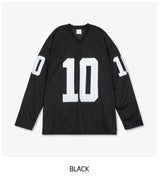 Sporty Numbering Mash V-Neck Long Sleeve