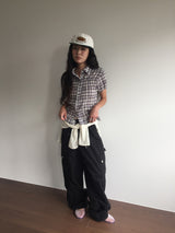Peep Wide Cargo Pants (3color)