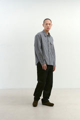 One Pocket Regular Check Shirt (Navy)