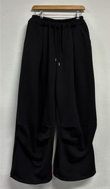 FLEECE❤TWO PINTUCK PARACHUTE LONG PANTS 🖤🤍🩶3COLOR