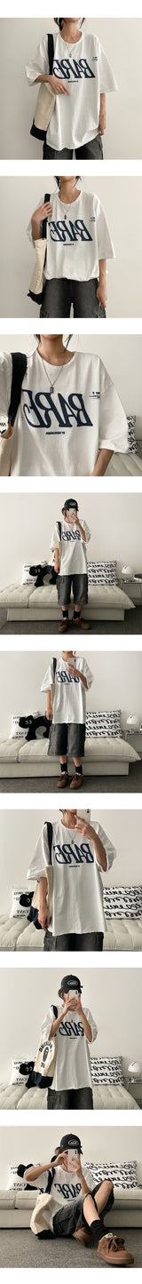 Deck Cutting Vintage Washing Over Short-Sleeved T-Shirt