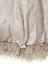 COMELY soft fur crop hoodie jacket [beige]