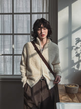 Neville two-way angora knit zip-up