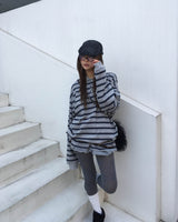 (Unisex) Stripe collar T