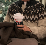 Sharp Uncle Wood Nordic Vintage Round Knit Cardigan