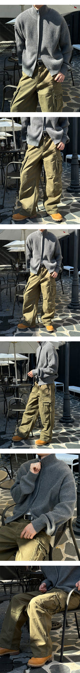 [Unisex] ヒドゥンクロップニットジップアップ(3color)