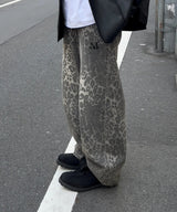 DITT SNAP BUTTON LEOPARD WIDE PANTS