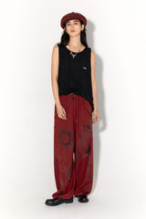 Retro printed loose casual pants