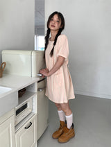 SOFT FLOWER BUTTON DRESS (2C)