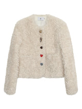 Beads Burton No Collar Round Fur Jacket