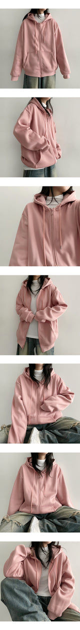 [Short and long 2 versions *Special gift!] Fluff Hooded Zip-Up Jk