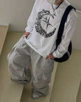 Bake Wide Cargo Pocket Nylon Pants