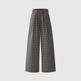 Vintage Check Wide Straight Leg Pants