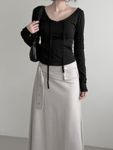 Hoodie Strap V-Neck Tee