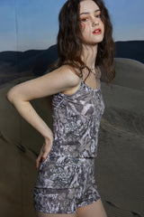 WOOD SLEEVELESS TOP