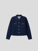 Western crop denim shirts jacket