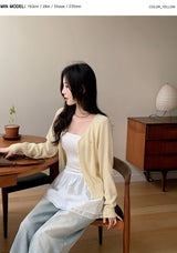 Motif Raglan V-neck Knit Cardigan (6color)
