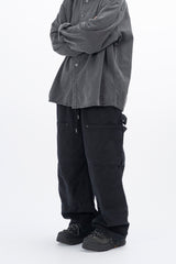Pent Double Knee Cover Wide Balloon Pants