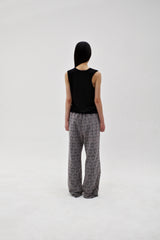 Linen oval neck knit, Black