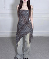 Chess Shirring Dress (2colors)