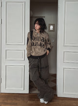 Maze Lettering Knit Hood Zip-Up