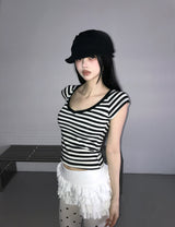 Ann striped v-tee (2 color)