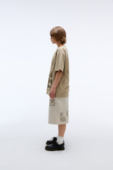 Weekend warrior typography printing washing short pants (Oatmeal)