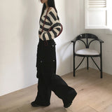 Yanky Stripe Deep U-Neck Layered Knitwear