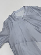 Ruffle Tencel See-through Blouse