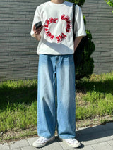 5088 Brushed light blue denim pants