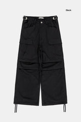 Trap side zipper parachute cargo pants