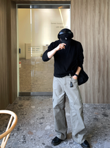 ビアスインシジョンウォッシュドセミワイドカーゴパンツ