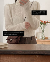 Wool turtleneck puff knit