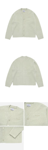 24FW Vネックブークルカーディガン ミント