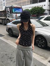 ヒッチドットシースルーホルターネックスリーブレス (2c)