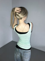daisy lace sleeveless(2 color) 