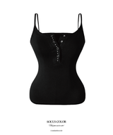 Camilla Snap Stud Sleeveless Top (2color)