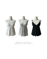 Blair Built-in Bra V-neck Flare Sleeveless Top