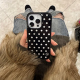 s ★ ドット. (black) グラスバンパーiPhoneケース