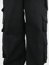 HIERARCHY STUDIOS Unsolved - Black Cargo Baggy Longpants
