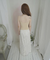 BLOSSOM JACQUARD SATIN LONG SKIRT