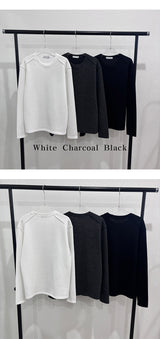 [MUSCLE FIT] Shoulder cutting knit sleeves(3color)